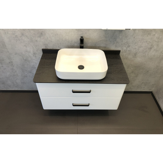 Тумба с раковиной COMFORTY Амстердам 95 черная матовая столешница