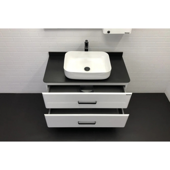 Тумба с раковиной COMFORTY Амстердам 95 черная матовая столешница