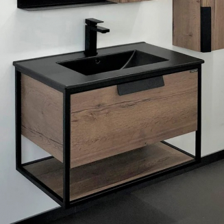 Тумба с раковиной COMFORTY Бонн 75 дуб темный