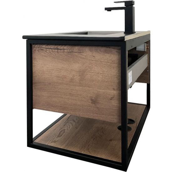 Тумба с раковиной COMFORTY Бонн 75 дуб темный