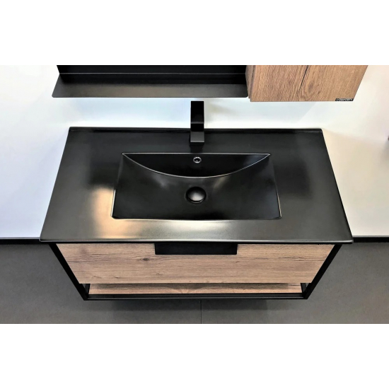 Тумба с раковиной COMFORTY Бонн 90 дуб темный