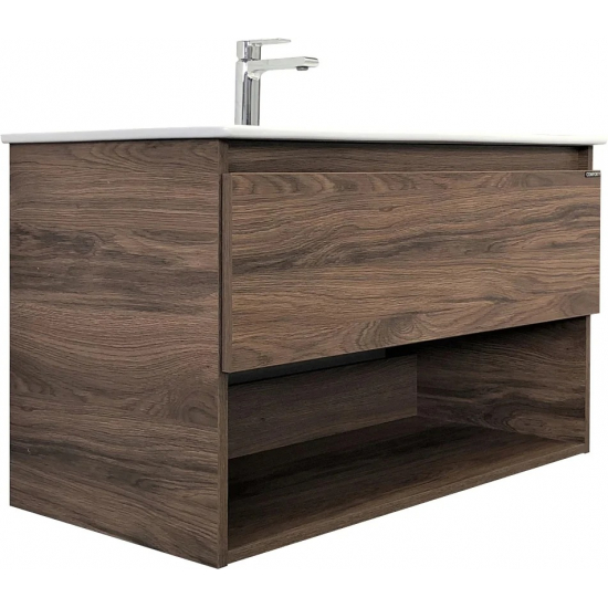 Тумба с раковиной COMFORTY Бордо 90 дуб темно-коричневый