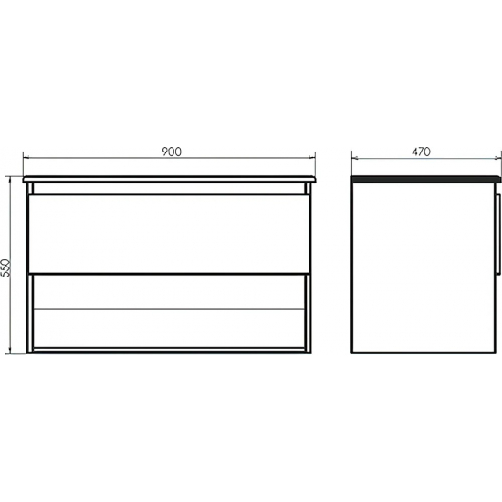 Тумба с раковиной COMFORTY Бордо 90 дуб темно-коричневый