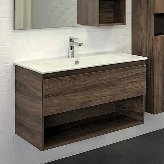 Тумба с раковиной COMFORTY Бордо 90 дуб темно-коричневый