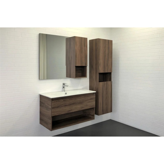 Тумба с раковиной COMFORTY Бордо 90 дуб темно-коричневый