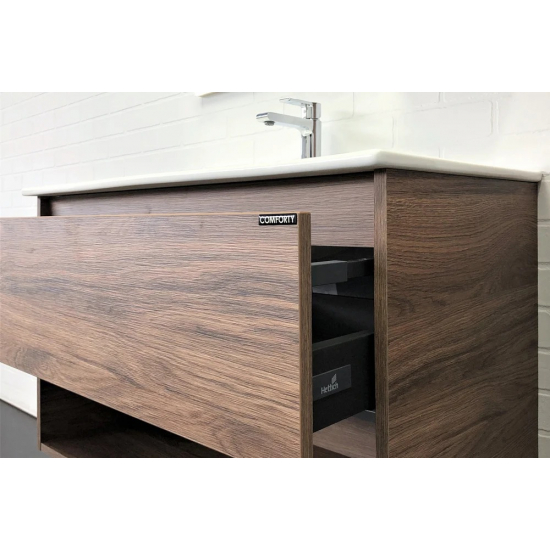 Тумба с раковиной COMFORTY Бордо 90 дуб темно-коричневый