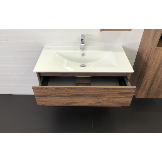 Тумба с раковиной COMFORTY Бордо 90 дуб темно-коричневый