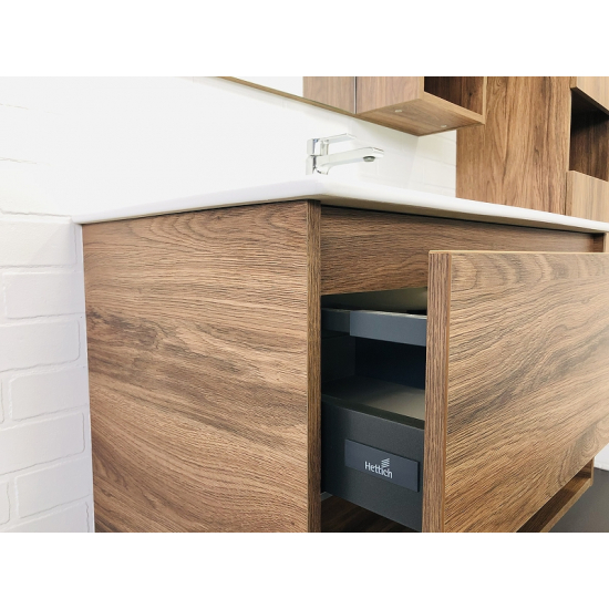 Тумба с раковиной COMFORTY Бордо 90 дуб темно-коричневый