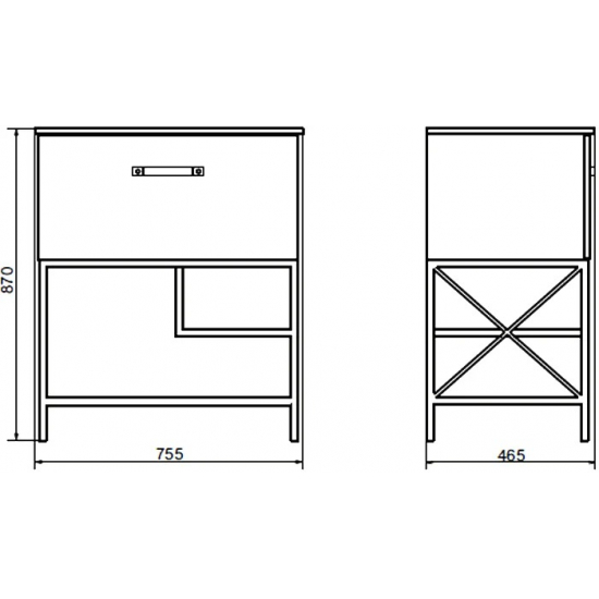 Тумба с раковиной COMFORTY Бредфорд 75, дуб темный