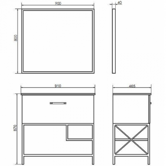 Тумба с раковиной COMFORTY Бредфорд 90 дуб темный