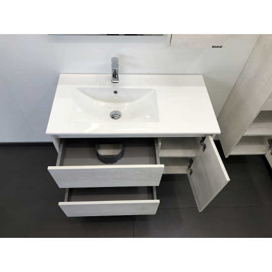 Тумба с раковиной COMFORTY Бремен 90, дуб белый