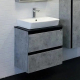 Тумба с раковиной COMFORTY Эдинбург 60-2 подвесная, бетон светлый, раковина 9055RA-50