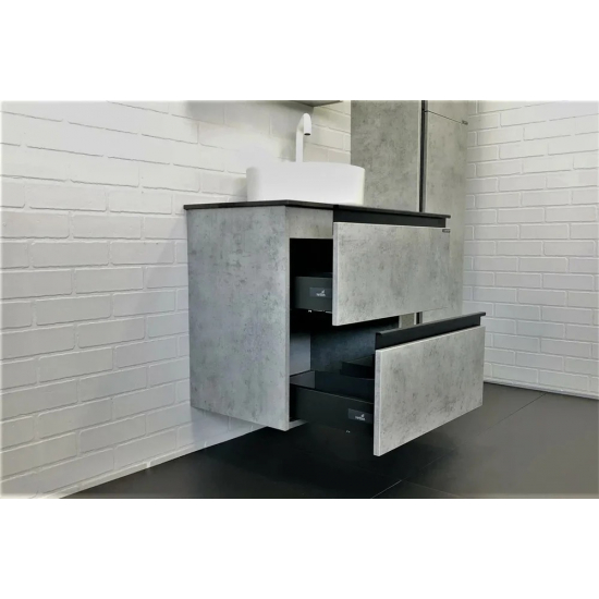 Тумба с раковиной COMFORTY Эдинбург 60-2 подвесная, бетон светлый, раковина 9111