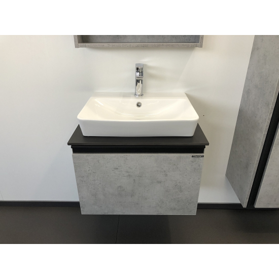Тумба с раковиной COMFORTY Эдинбург 60 подвесная, бетон светлый, раковина 9055RA-50