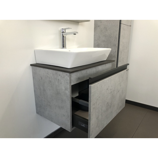 Тумба с раковиной COMFORTY Эдинбург 60 подвесная, бетон светлый, раковина 9055RA-50