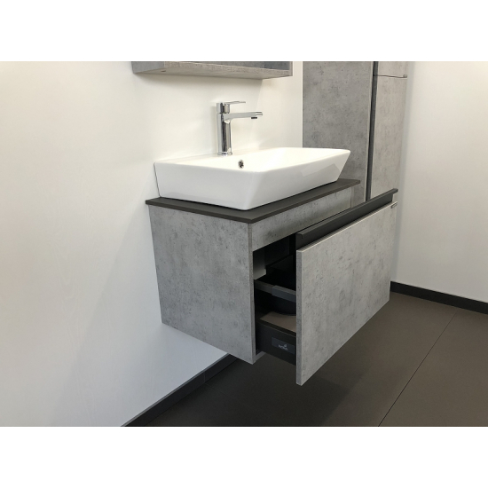 Тумба с раковиной COMFORTY Эдинбург 60 подвесная, бетон светлый, раковина 9055RA-50
