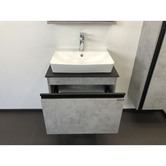 Тумба с раковиной COMFORTY Эдинбург 60 подвесная, бетон светлый, раковина 9055RA-50