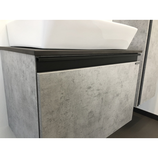 Тумба с раковиной COMFORTY Эдинбург 60 подвесная, бетон светлый, раковина 9055RA-50