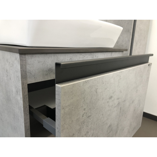 Тумба с раковиной COMFORTY Эдинбург 60 подвесная, бетон светлый, раковина 9055RA-50