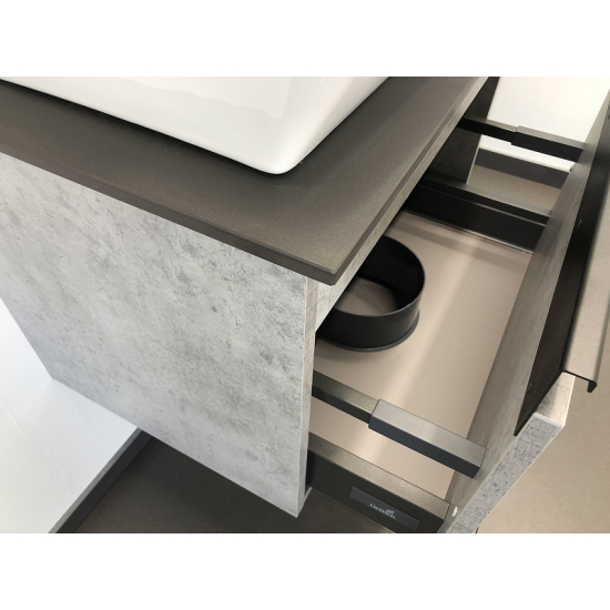 Тумба с раковиной COMFORTY Эдинбург 60 подвесная, бетон светлый, раковина 9055RA-50