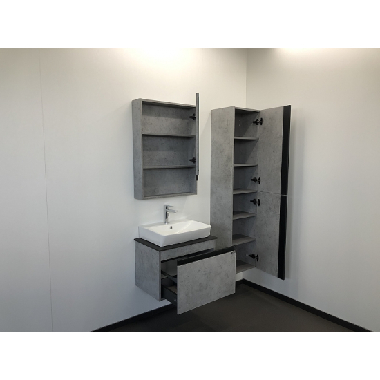 Тумба с раковиной COMFORTY Эдинбург 60 подвесная, бетон светлый, раковина 9055RA-50