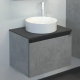 Тумба с раковиной COMFORTY Эдинбург 60 подвесная, бетон светлый, раковина 9111