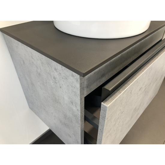 Тумба с раковиной COMFORTY Эдинбург 60 подвесная, бетон светлый, раковина 9111