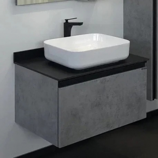 Тумба с раковиной COMFORTY Эдинбург 75 подвесная, бетон светлый