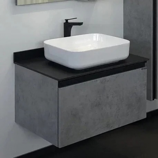 Тумба с раковиной COMFORTY Эдинбург 75 подвесная, бетон светлый
