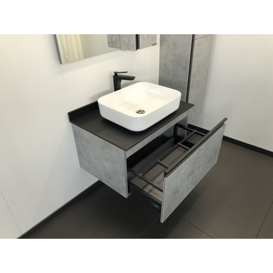 Тумба с раковиной COMFORTY Эдинбург 75 подвесная, бетон светлый