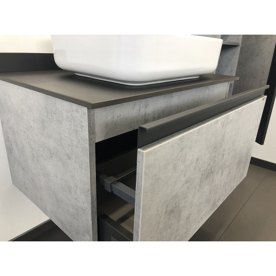 Тумба с раковиной COMFORTY Эдинбург 75 подвесная, бетон светлый