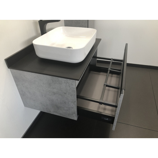 Тумба с раковиной COMFORTY Эдинбург 75 подвесная, бетон светлый