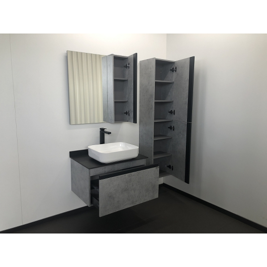 Тумба с раковиной COMFORTY Эдинбург 75 подвесная, бетон светлый