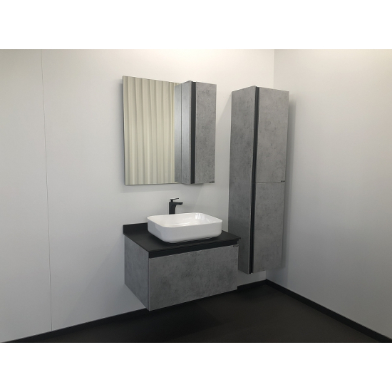 Тумба с раковиной COMFORTY Эдинбург 75 подвесная, бетон светлый