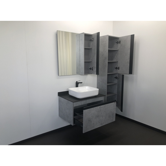 Тумба с раковиной COMFORTY Эдинбург 75 подвесная, бетон светлый