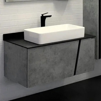 Тумба с раковиной COMFORTY Эдинбург 90 подвесная, бетон светлый, раковина 78189