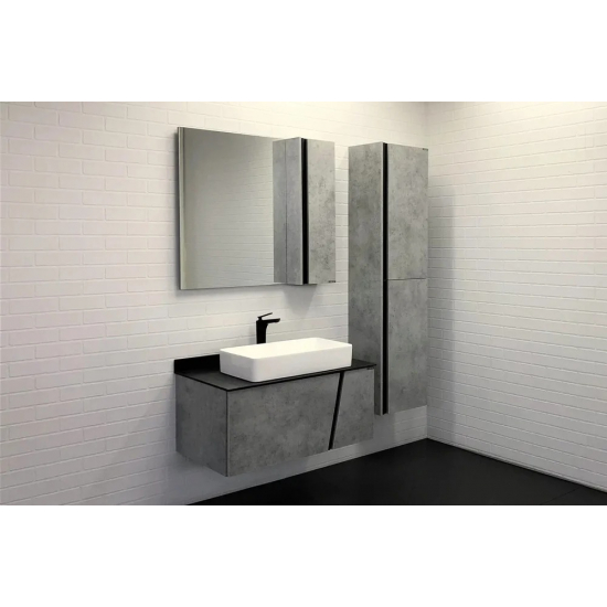 Тумба с раковиной COMFORTY Эдинбург 90 подвесная, бетон светлый, раковина 78189