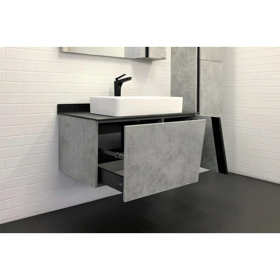 Тумба с раковиной COMFORTY Эдинбург 90 подвесная, бетон светлый, раковина 78189