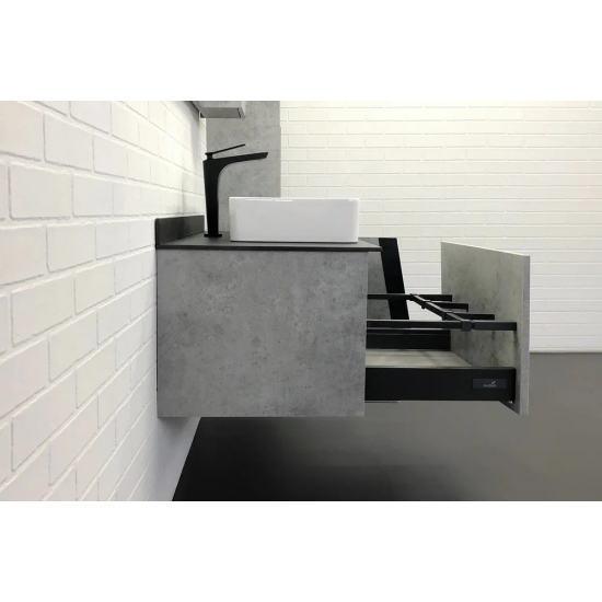 Тумба с раковиной COMFORTY Эдинбург 90 подвесная, бетон светлый, раковина 78189