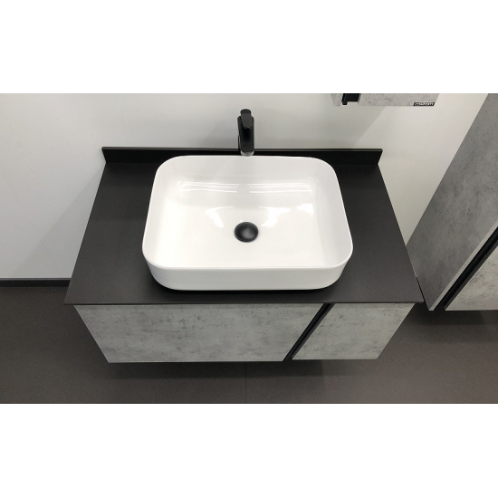 Тумба с раковиной COMFORTY Эдинбург 90 подвесная, бетон светлый, раковина T-Y9378