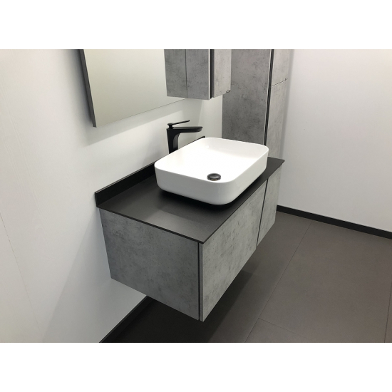 Тумба с раковиной COMFORTY Эдинбург 90 подвесная, бетон светлый, раковина T-Y9378