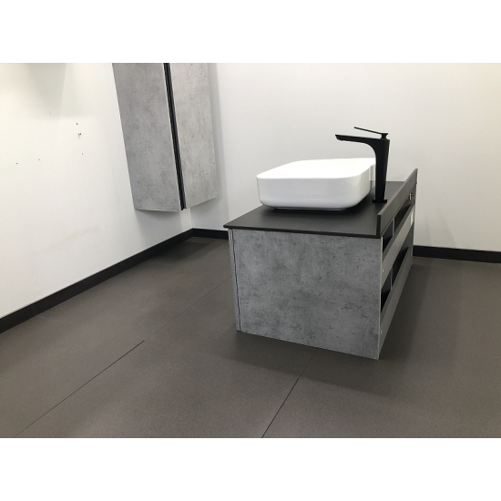 Тумба с раковиной COMFORTY Эдинбург 90 подвесная, бетон светлый, раковина T-Y9378