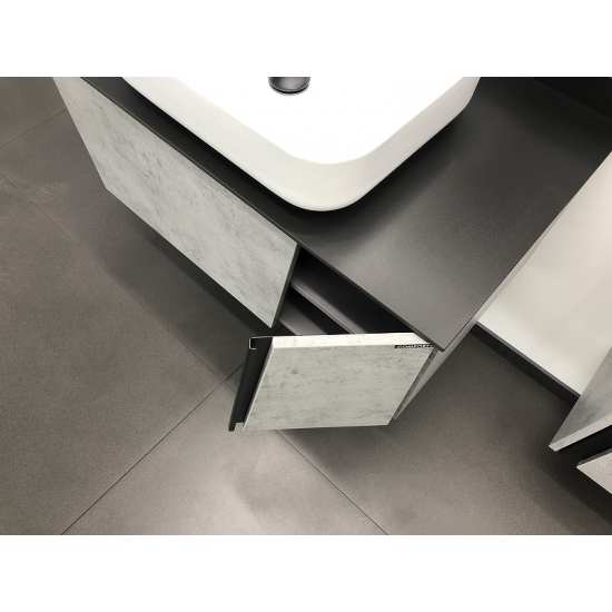 Тумба с раковиной COMFORTY Эдинбург 90 подвесная, бетон светлый, раковина T-Y9378