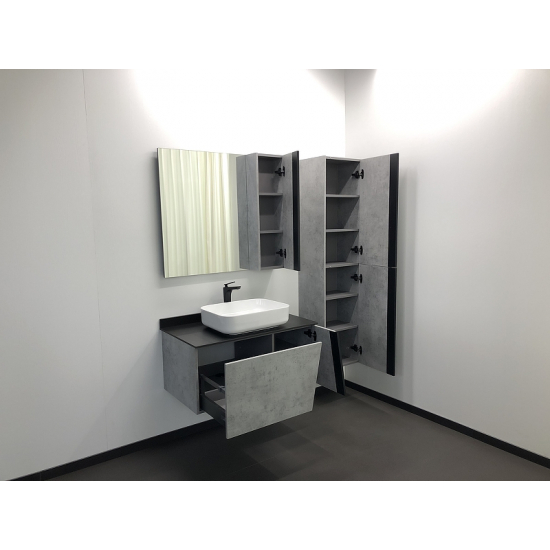 Тумба с раковиной COMFORTY Эдинбург 90 подвесная, бетон светлый, раковина T-Y9378