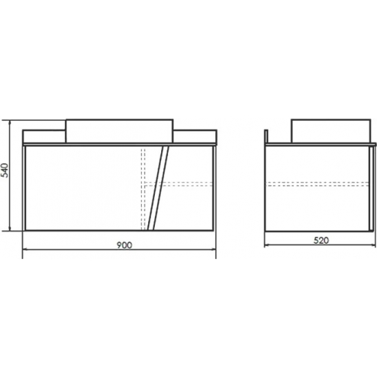 Тумба с раковиной COMFORTY Эдинбург 90 подвесная, бетон светлый, раковина T-Y9378