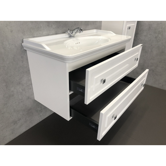 Тумба с раковиной COMFORTY Феррара 100 подвесная, белая