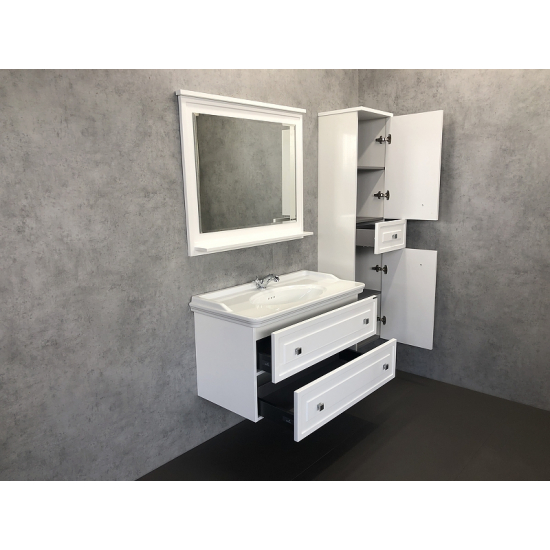 Тумба с раковиной COMFORTY Феррара 100 подвесная, белая