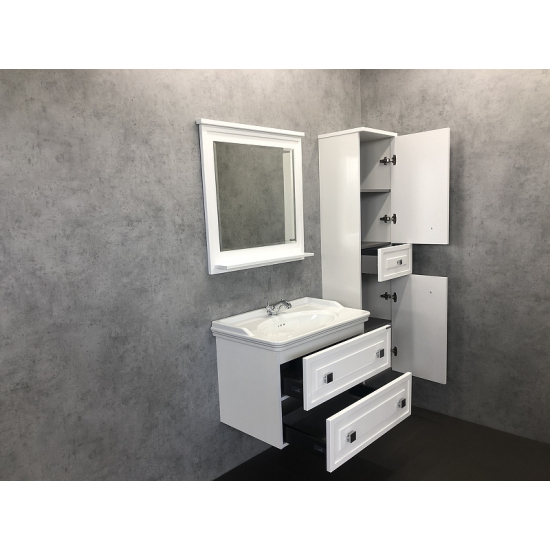 Тумба с раковиной COMFORTY Феррара 80 подвесная, белая