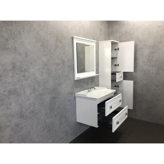 Тумба с раковиной COMFORTY Феррара 80 подвесная, белая