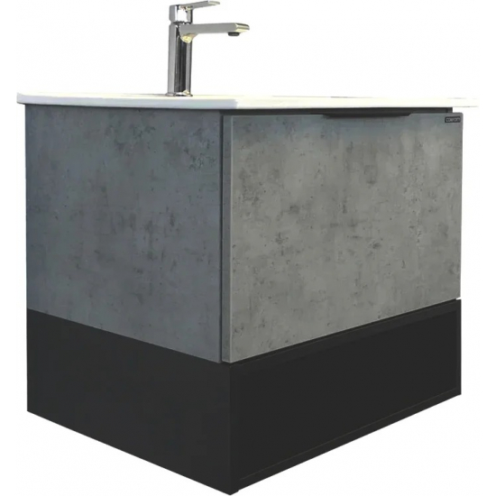 Тумба с раковиной COMFORTY Франкфурт 60 подвесная, бетон светлый